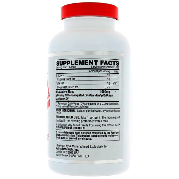 Nutrex Research, Lipo-6 CLA, 180 Softgels - The Supplement Shop