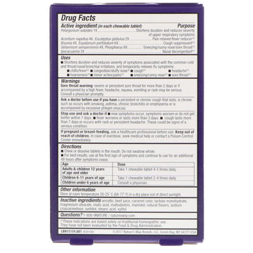 Nature's Way, Umcka, Cold + Flu Relief Chewables, Ages 6+, Berry, 20 Tablets