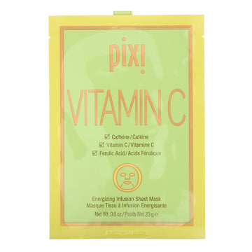 Pixi Beauty, Vitamin C, Energizing Infusion Sheet Mask, 3 Sheet Masks, 0.8 oz (23 g) Each
