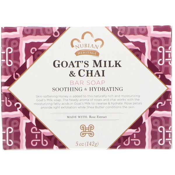 Nubian Heritage, Goat's Milk & Chai Bar Soap, 5 oz (142 g) - The Supplement Shop