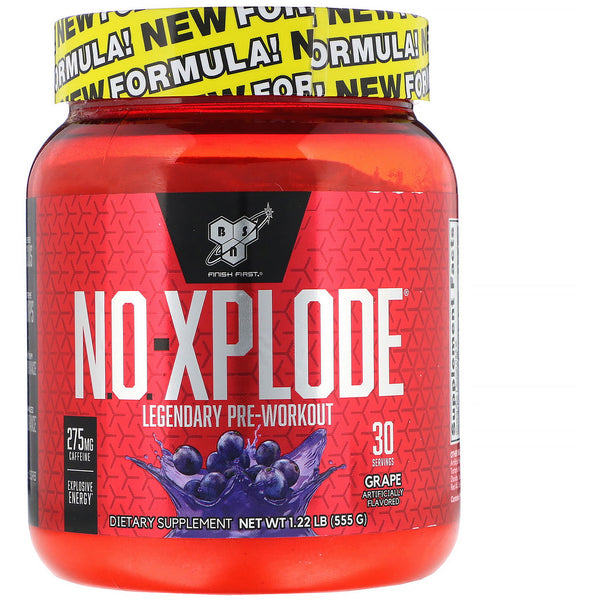 BSN, N.O.-Xplode, Legendary Pre-Workout, Grape, 1.22 lbs (555 g) - The Supplement Shop