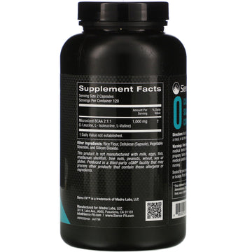 Sierra Fit, Micronized BCAA, Branched Chain Amino Acids, 1,000 mg Per Serving, 240 Veggie Capsules