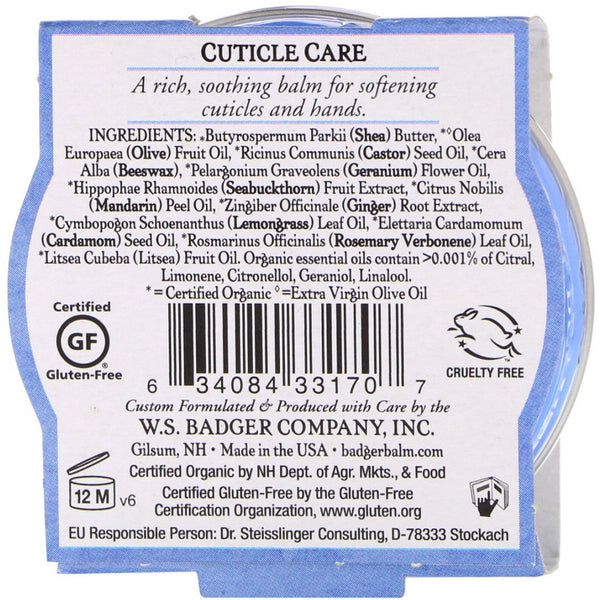 Badger Company, Organic Cuticle Care, Soothing Shea Butter, .75 oz (21 g) - The Supplement Shop