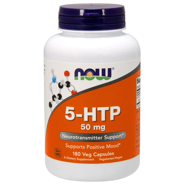 Now Foods, 5-HTP, 50 mg, 180 Veg Capsules - The Supplement Shop