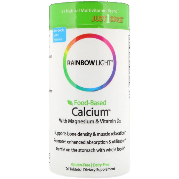 Rainbow Light, Food-Based Calcium with Magnesium & Vitamin D3, 90 Tablets - The Supplement Shop