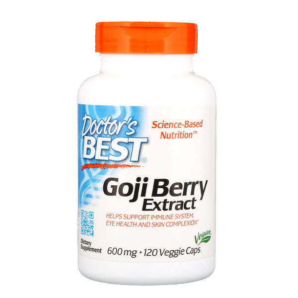 Doctor's Best, Goji Berry Extract, 600 mg, 120 Veggie Caps - The Supplement Shop