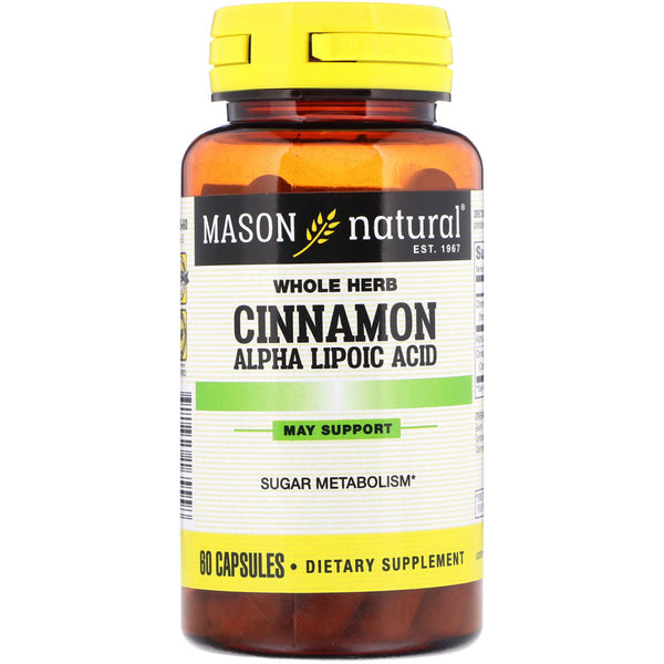 Mason Natural, Cinnamon Alpha Lipoic Acid, 60 Capsules - The Supplement Shop