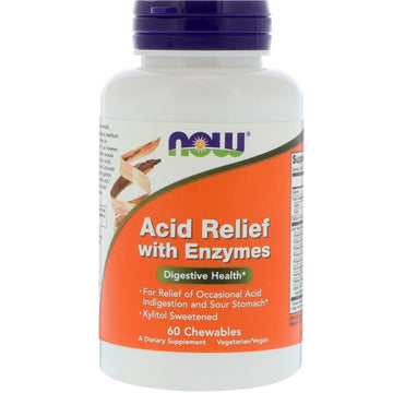 Now Foods, Acid Relief with Enzymes, 60 Chewables