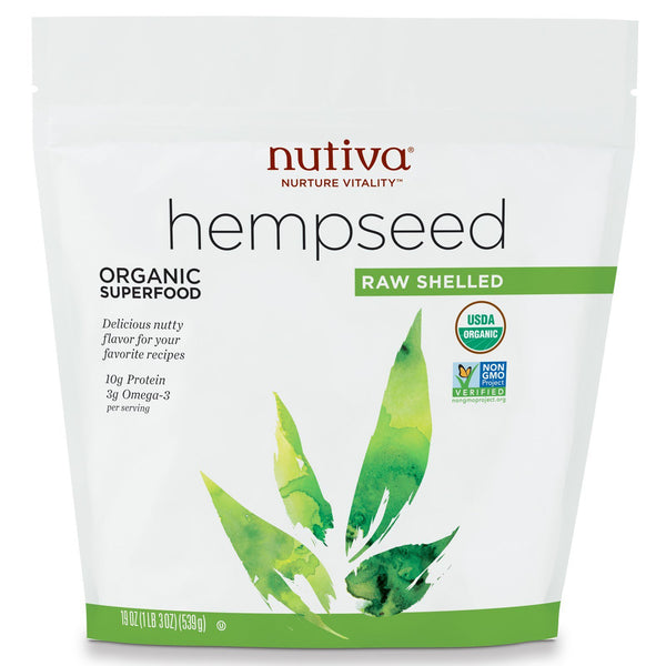 Nutiva, Organic Hemp Seed, Raw Shelled, 19 oz (539 g) - The Supplement Shop