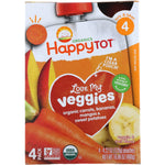 Happy Family Organics, Happy Tot, Love My Veggies, Carrot, Banana, Mango & Sweet Potato, 4 Pouches - 4.22 oz (120 g) Each - The Supplement Shop