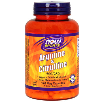 Now Foods, Sports, Arginine & Citrulline, 500 mg /250 mg, 120 Veg Capsules