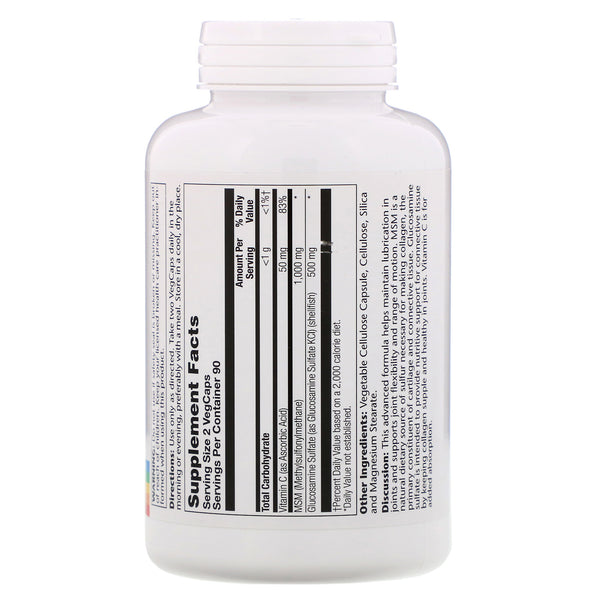 Solaray, MSM & Glucosamine , 180 VegCaps - The Supplement Shop
