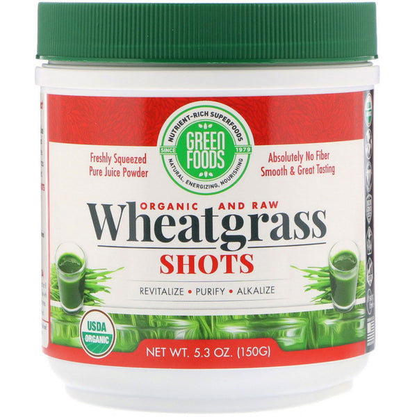 Green Foods , Organic & Raw, Wheatgrass Shots, 5.3 oz (150 g) - The Supplement Shop