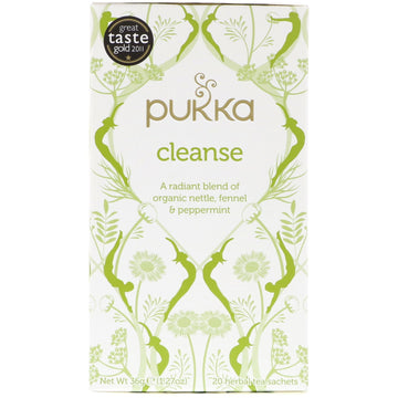 Pukka Herbs, Cleanse Herbal Tea, Caffeine Free, 20 Sachets, 1.27 oz (36 g)
