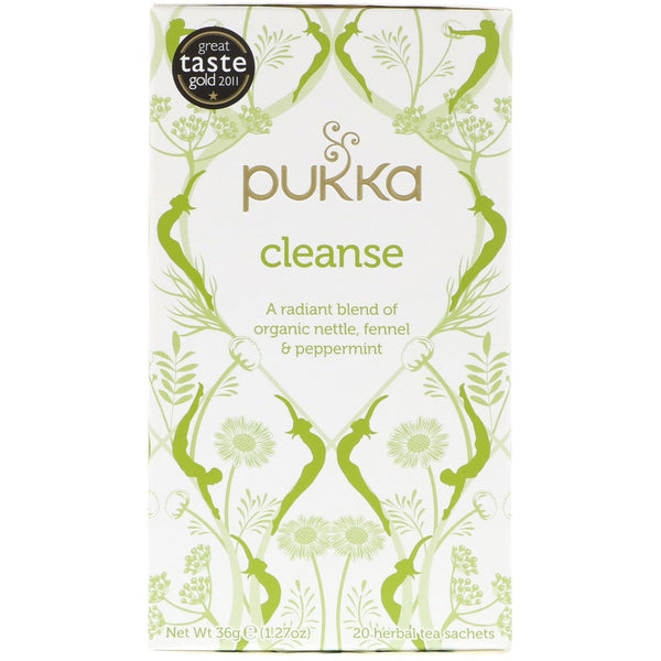 Pukka Herbs, Cleanse Herbal Tea, Caffeine Free, 20 Sachets, 1.27 oz (36 g) - The Supplement Shop