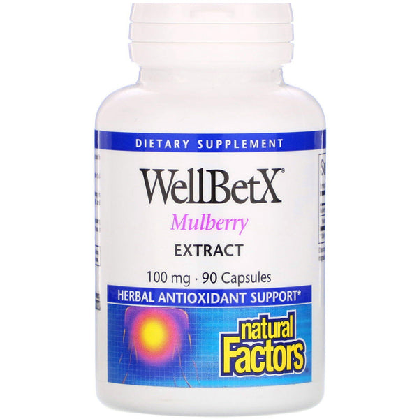 Natural Factors, WellBetX, Mulberry Extract, 100 mg, 90 Capsules - The Supplement Shop