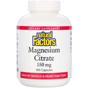 Natural Factors, Magnesium Citrate, 150 mg, 180 Capsules