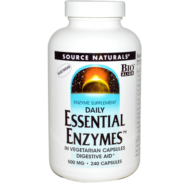 Source Naturals, Vegetarian Daily Essential Enzymes, 500 mg, 240 Capsules - The Supplement Shop
