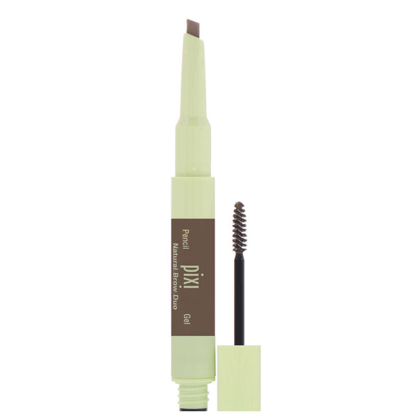 Pixi Beauty, 2-In-1 Natural Brow Duo, Waterproof Brow Pencil & Gel, Natural Brown, Pencil 0.007 oz (0.2 g) - Gel 0.084 fl oz (2.5 ml) - The Supplement Shop