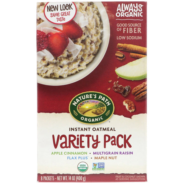 Nature's Path, Organic Instant Oatmeal, Variety Pack, 8 Packets, 14 oz (400 g) - The Supplement Shop