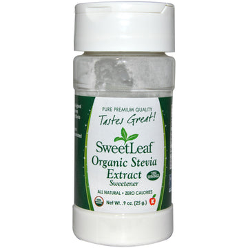 Wisdom Natural, SweetLeaf, Organic Stevia Extract, Sweetener, .9 oz (25 g)