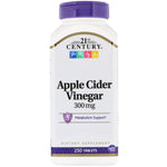 21st Century, Apple Cider Vinegar, 300 mg, 250 Tablets - The Supplement Shop