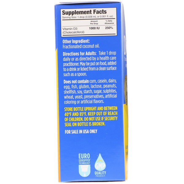 Ddrops, Liquid Vitamin D3, 1000 IU, 0.17 fl oz (5 ml) - The Supplement Shop