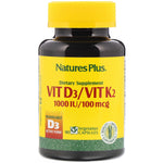 Nature's Plus, Vit D3/Vit K2, 90 Vegetarian Capsules - The Supplement Shop