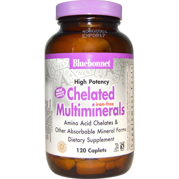 Bluebonnet Nutrition, Chelated Multiminerals, Iron Free, 120 Caplets