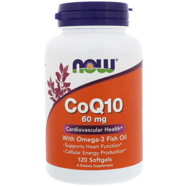 Now Foods, CoQ10 with Omega-3 Fish Oil, 60 mg, 120 Softgels - The Supplement Shop
