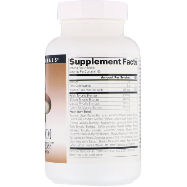 Source Naturals, Mushroom Immune Defense, 15-Mushroom Complex, 120 Tablets - The Supplement Shop