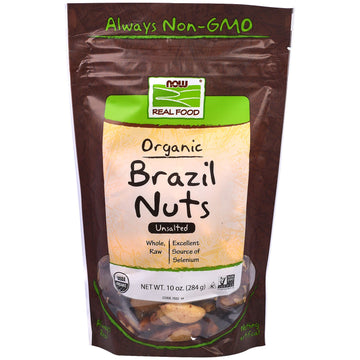 Now Foods, Real Food, Organic Brazil Nuts, Unsalted, 10 oz (284 g)