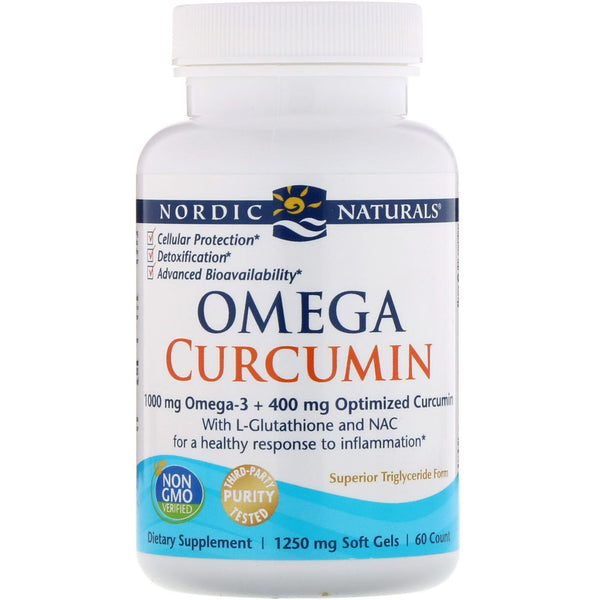 Nordic Naturals, Omega Curcumin, 1,250 mg, 60 Soft Gels - The Supplement Shop