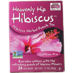 Now Foods, Real Tea, Heavenly Hip Hibiscus, Caffeine Free, 24 Tea Bags, 1.7 oz (48 g) - The Supplement Shop