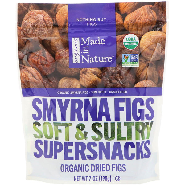 Made in Nature, Organic Dried Smyrna Figs, Soft & Sultry Supersnacks, 7 oz (198 g) - The Supplement Shop
