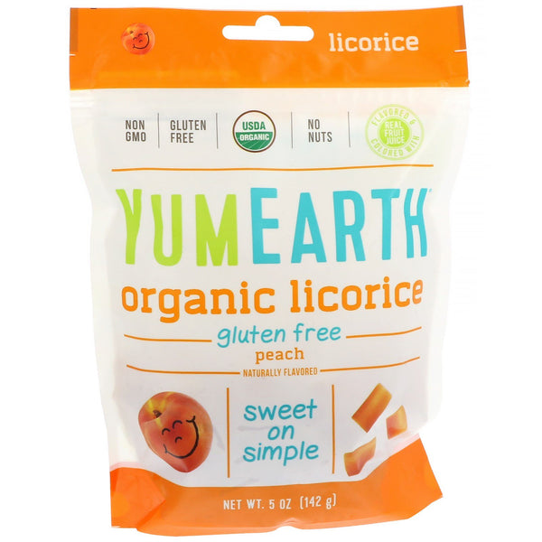 YumEarth, Organic Licorice, Peach, 5 oz (142 g) - The Supplement Shop