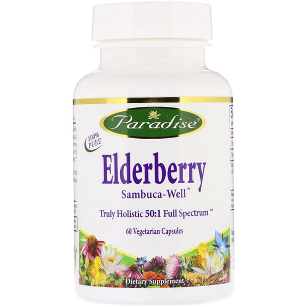 Paradise Herbs, Elderberry, 60 Vegetarian Capsules - The Supplement Shop
