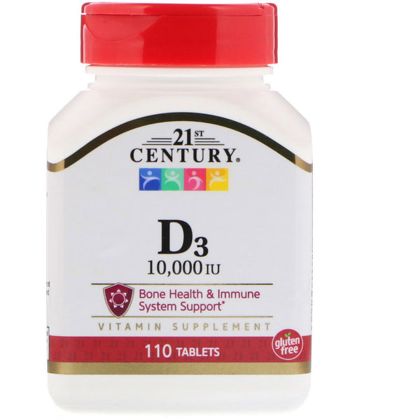 21st Century, D3, 10,000 IU, 110 Tablets - The Supplement Shop