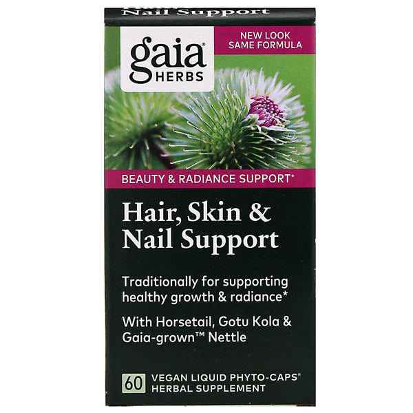 Gaia Herbs, Hair, Skin & Nail Support, 60 Vegan Liquid Phyto-Caps - The Supplement Shop