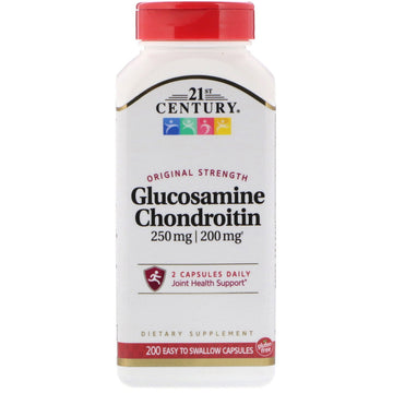 21st Century, Glucosamine 250 mg Chondroitin 200 mg, Original Strength, 200 Easy to Swallow Capsules