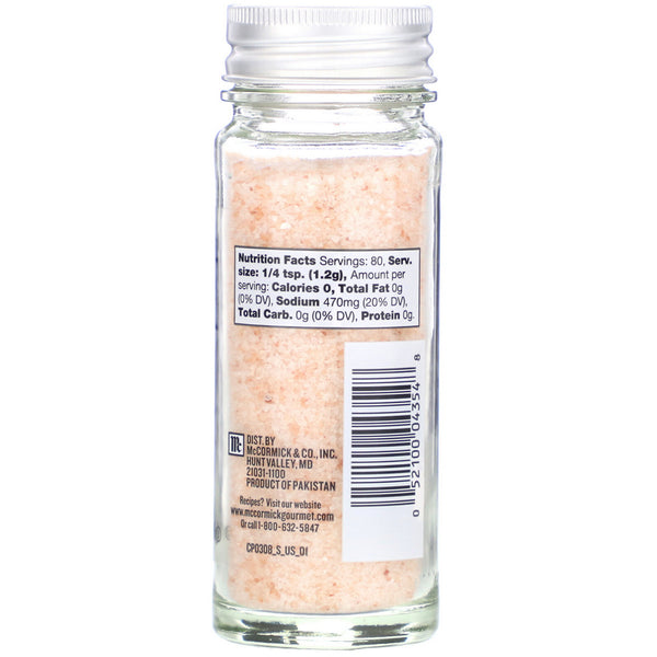 McCormick Gourmet Global Selects, Himalayan Pink Salt, 3.4 oz (96 g) - The Supplement Shop
