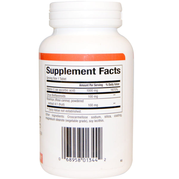 Natural Factors, Vitamin C, Plus Bioflavonoids & Rosehips, 1,000 mg, 90 Tablets - The Supplement Shop