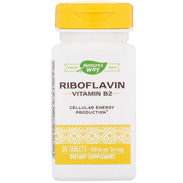 Nature's Way, Riboflavin Vitamin B2, 400 mg, 30 Tablets