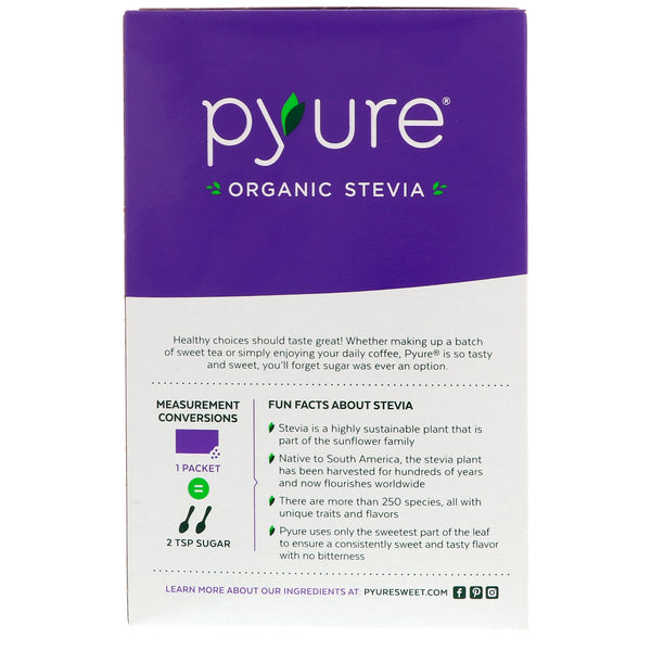 Pyure, Organic Stevia Granular Sweetener Packets, 80 Count, 2.82 oz (80 g) - The Supplement Shop