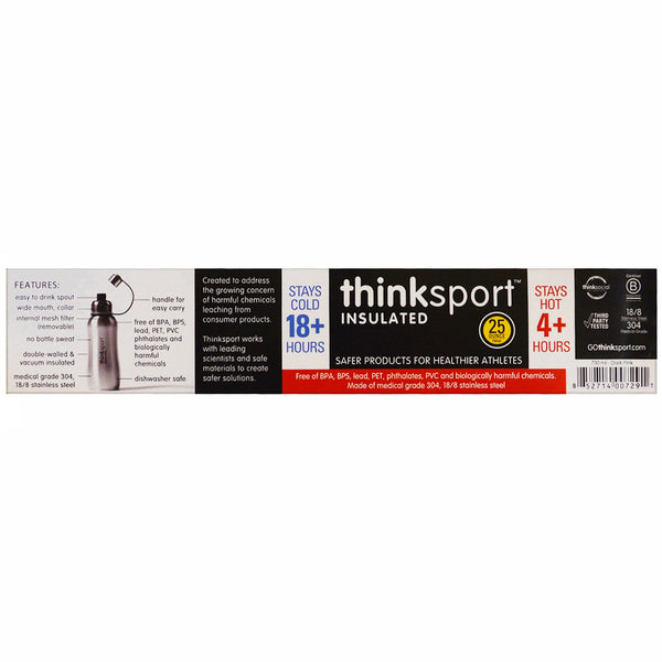 Think, Thinksport, Insulated Sports Bottle, Dark Pink, 25 oz (750 ml) - The Supplement Shop