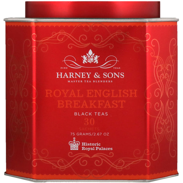 Harney & Sons, Royal English Breakfast, Black Teas, 30 Sachets, 2.67 oz (75 g) Each - The Supplement Shop