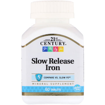 21st Century, Slow Release Iron, 60 Tablets