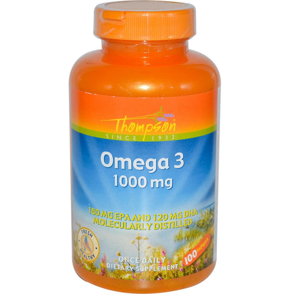 Thompson, Omega 3, 1000 mg, 100 Softgels - The Supplement Shop