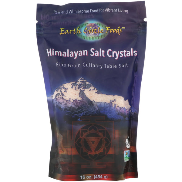 Earth Circle Organics, Himalayan Salt Crystals, Fine Grain, 16 oz (454 g) - The Supplement Shop