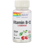 Solaray, Vitamin B-12, Natural Cherry Flavor, 1,000 mcg, 90 Lozenges - The Supplement Shop